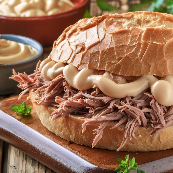 sanduiche de carne louca