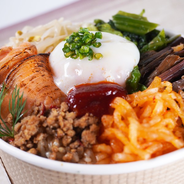 Salmon and Brown Rice Bibimbap