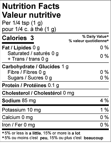 Nutrition Label