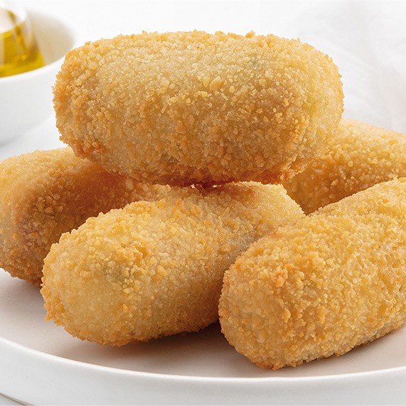 Croquetas crujientes de jamón serrano y queso manchego