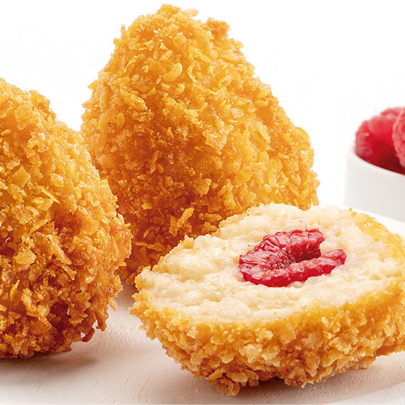 Mit Früchten gefüllte knusprige Arancini