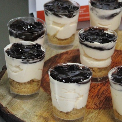 Cheesecake with Spiced - Lemon Berry Compote