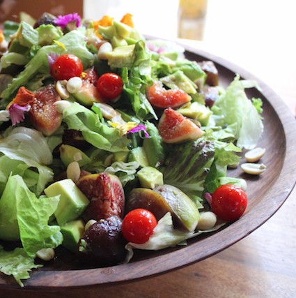 Mixed Greens, Avocado & Fig Salad with Garlic Ranch