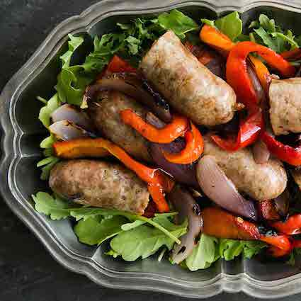 Sausages and shallots salad, Custom Culinary® Hot Ketchup Seasoning