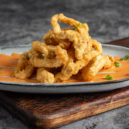 Fried Calamari on Plate