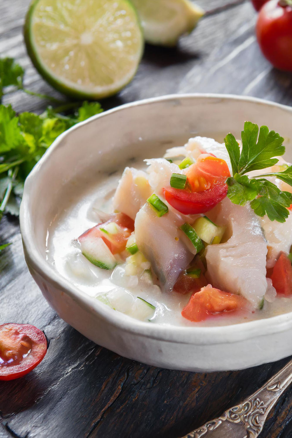 Ceviche de Pescado con Salsa Blanca