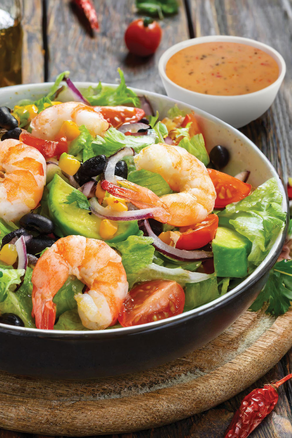 Ensalada Texmex con Camarones