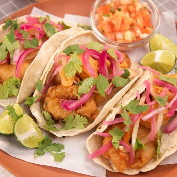 Tacos de camarones crunch